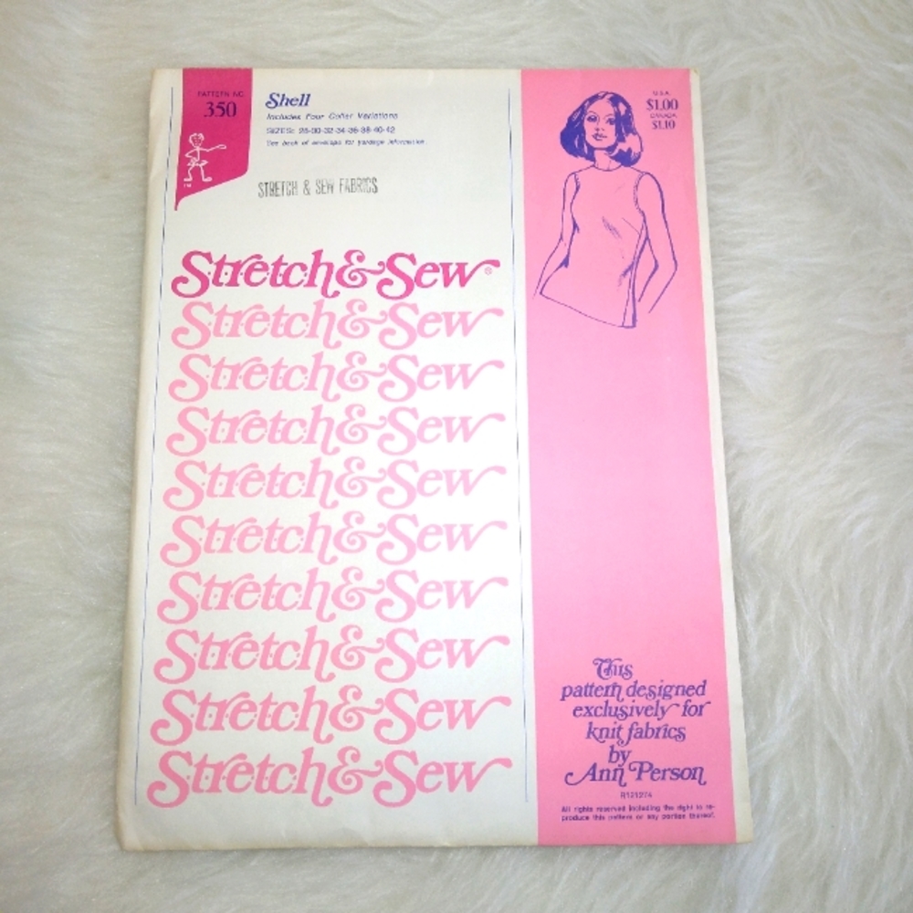 STRETCH & SEW Misses' Shell W/4 collar variations, Bust 28-30-32-34-36-38-40